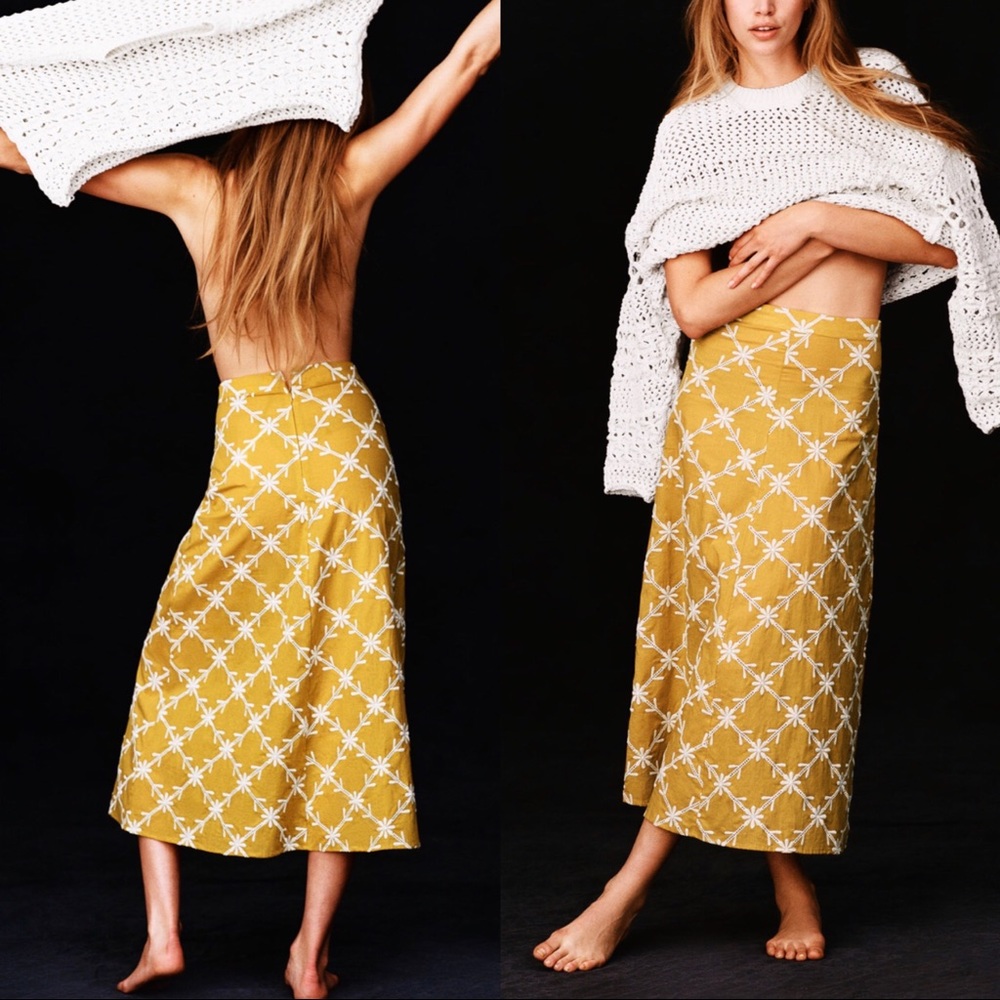 Zara embroidered cape skirt